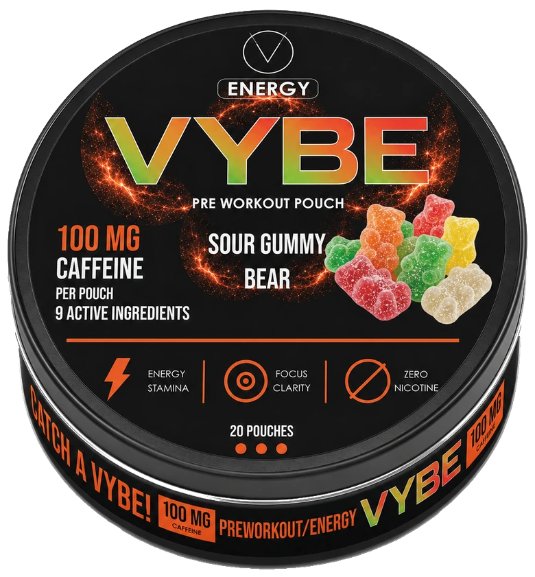 VYBE Energy Sour Gummy Bear tin